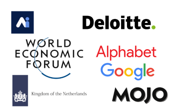 道德中心咨询为其提供咨询的公司标识:德勤、Alphabet、谷歌、Mojo、世界经济论坛、荷兰王国