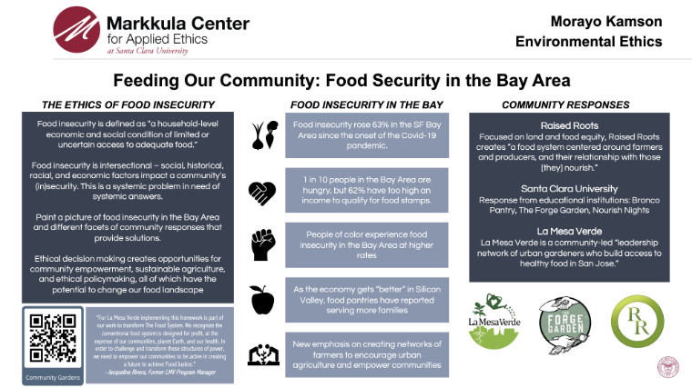 Morayo Kamson的幻灯片讲的是湾区的食品安全。