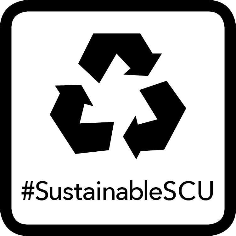 黑色# SustainableSCU浪费徽章——回收标志图标